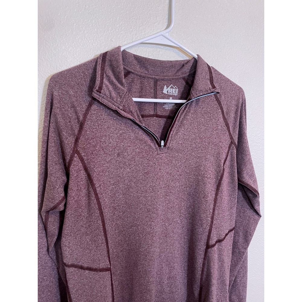 REI Co-op‎ Quarter Zip Pullover Womens Medium Purple Heathered Active Top